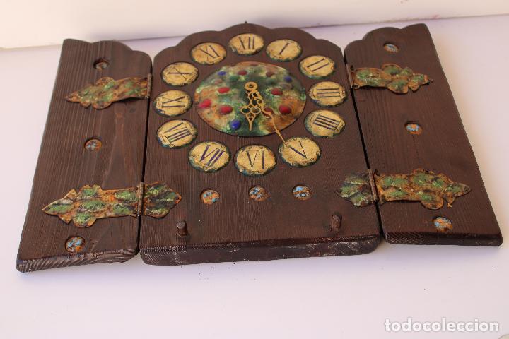 Vintage: triptico reloj madera - Foto 4