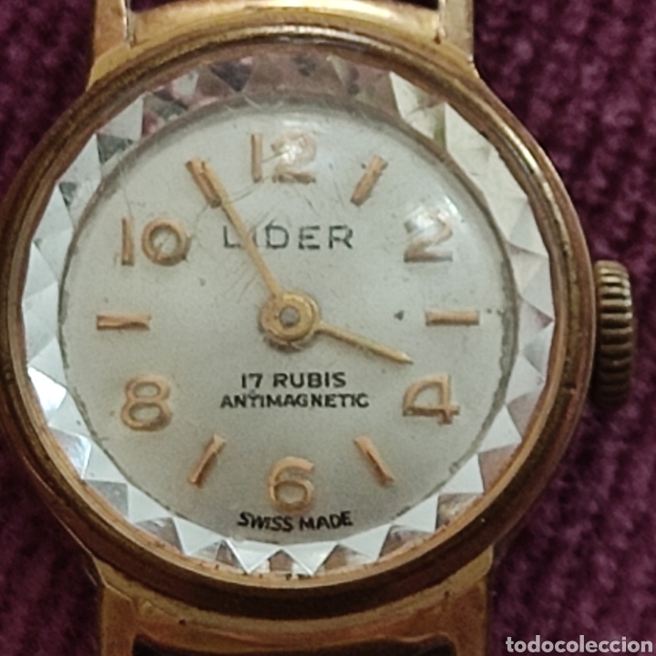 Vintage Uhren: Reloj antiguo pulsera, l&iacute;der 17 rubis antimagnetic