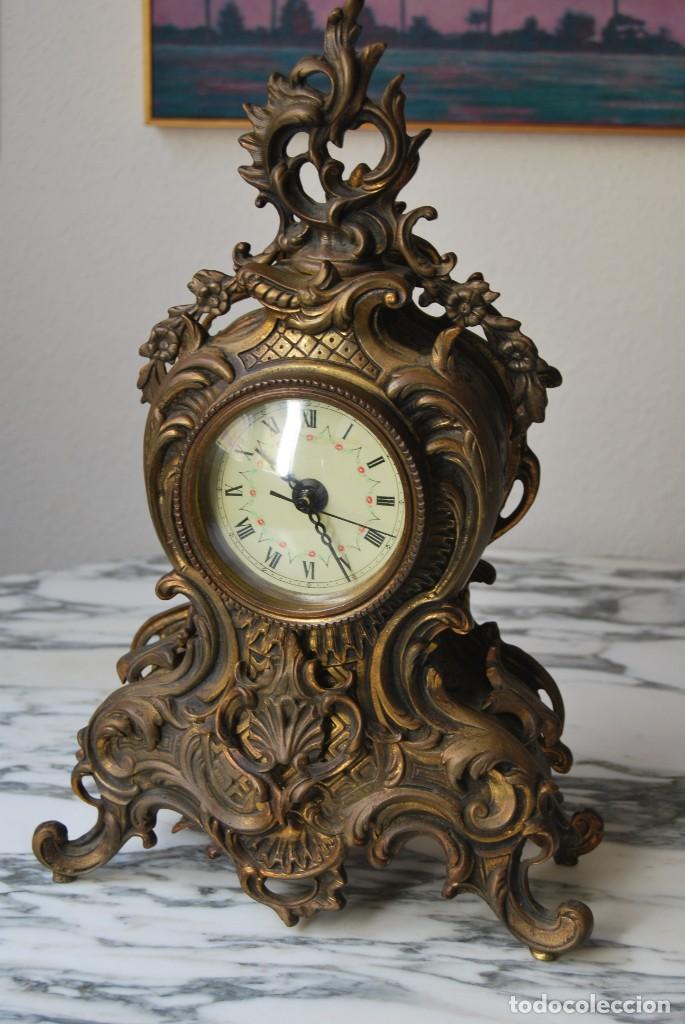 Vintage: ANTIGUO RELOJ DE SOBREMESA - BRONCE - FUNCIONANDO - Foto 10