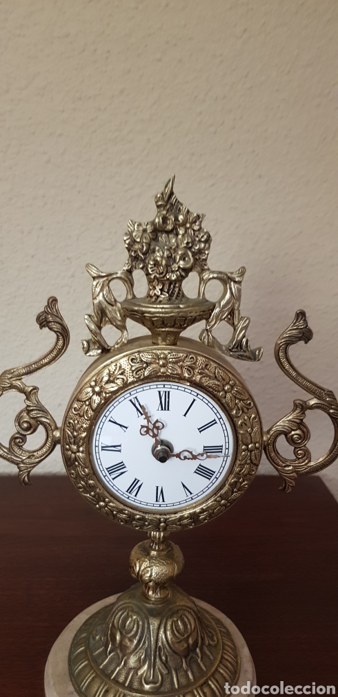 Vintage: Reloj Sobremesa bronce y marmol - Foto 7