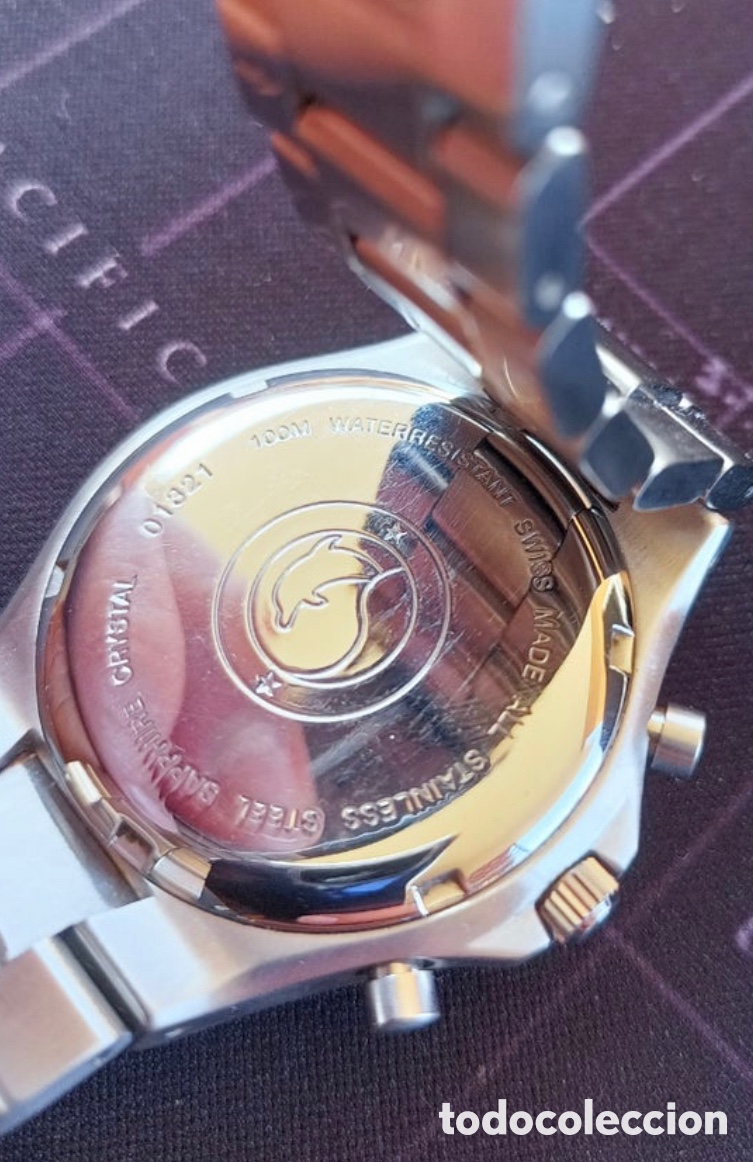 Vintage: Reloj Edox Delfin Cron&oacute;metro - Foto 3