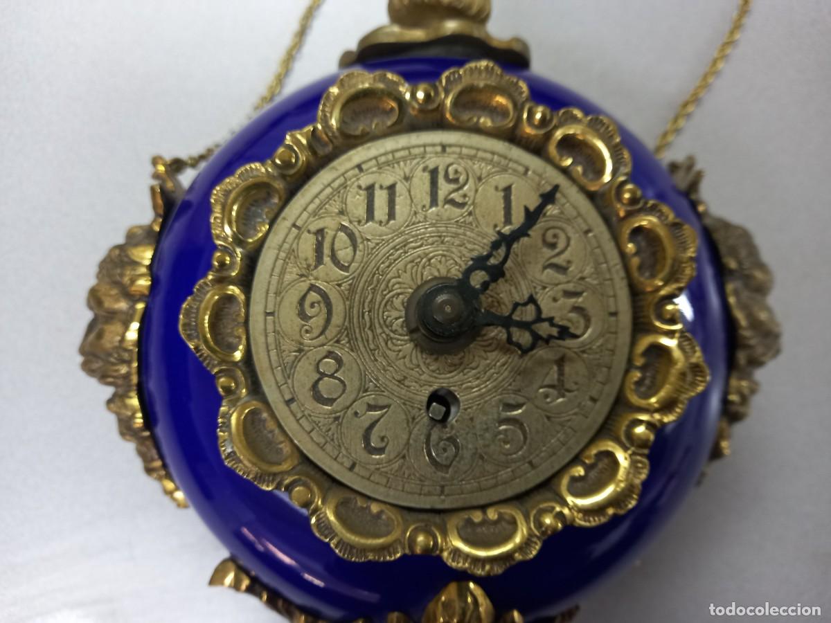 Vintage: RELOJ DE PARED PANADERO EN ESMALTE Y BRONCE - Foto 2