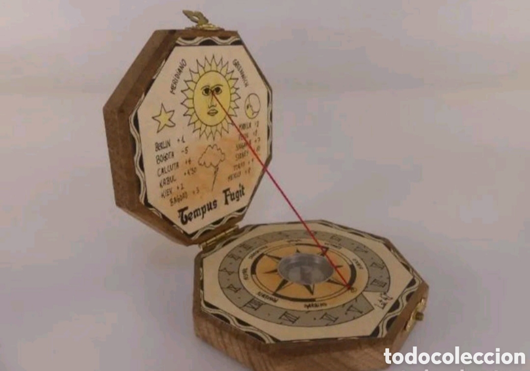 Vintage: BR&Uacute;JULA, RELOJ SOLAR, CAJA DE MADERA. SOL - Foto 4