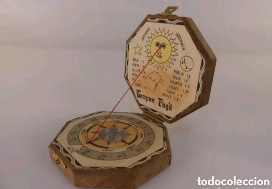 Vintage: BR&Uacute;JULA, RELOJ SOLAR, CAJA DE MADERA. SOL - Foto 5