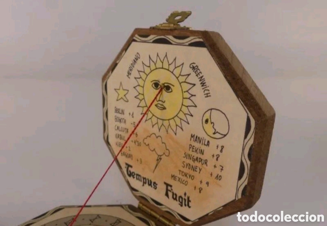 Vintage: BR&Uacute;JULA, RELOJ SOLAR, CAJA DE MADERA. SOL - Foto 7