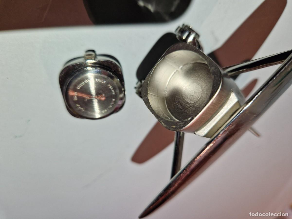 Vintage: RELOJ de metal con forma de AVION - Foto 3