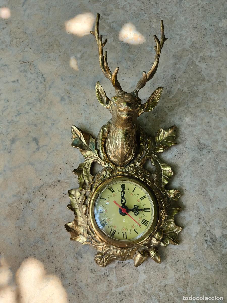 Vintage Uhren: reloj de pared cabeza de ciervo