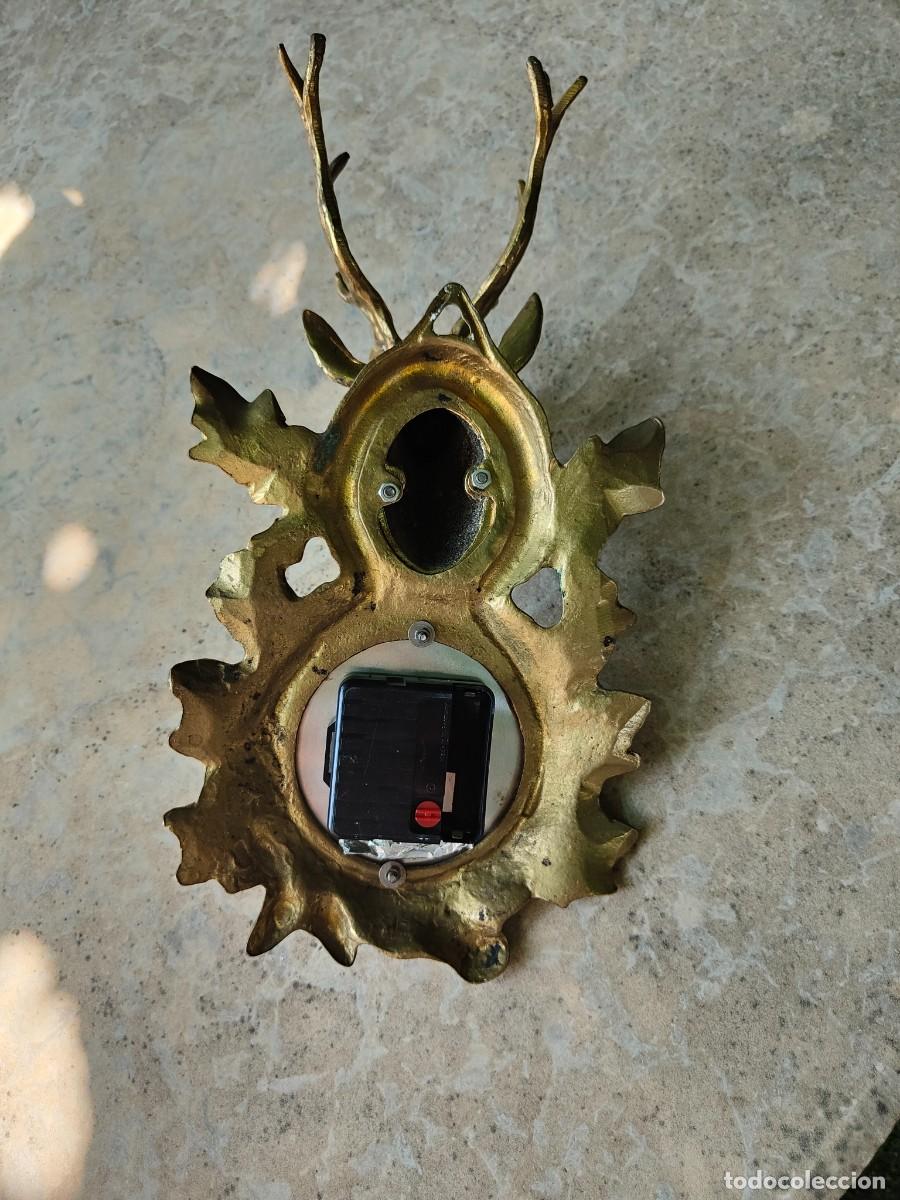 Vintage: reloj de pared cabeza de ciervo - Foto 2