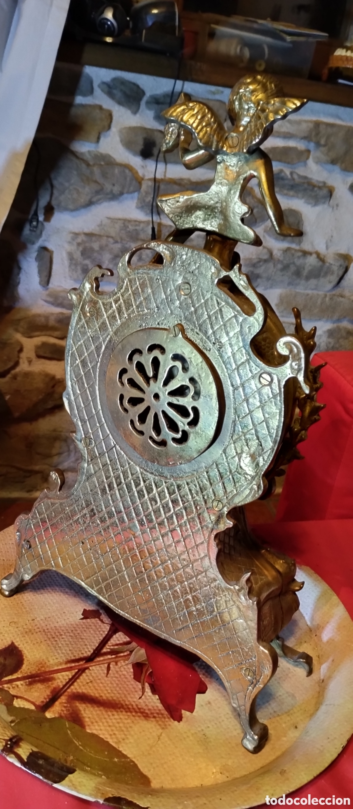 Vintage: GRAN RELOJ BRONCE SOBREMESA QUERUBIN - Foto 4