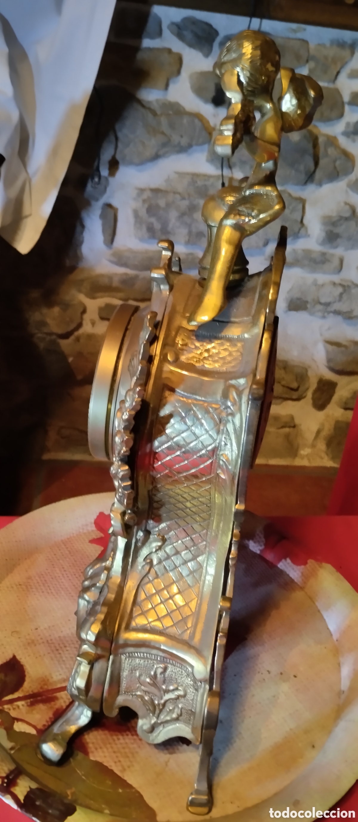 Vintage: GRAN RELOJ BRONCE SOBREMESA QUERUBIN - Foto 5
