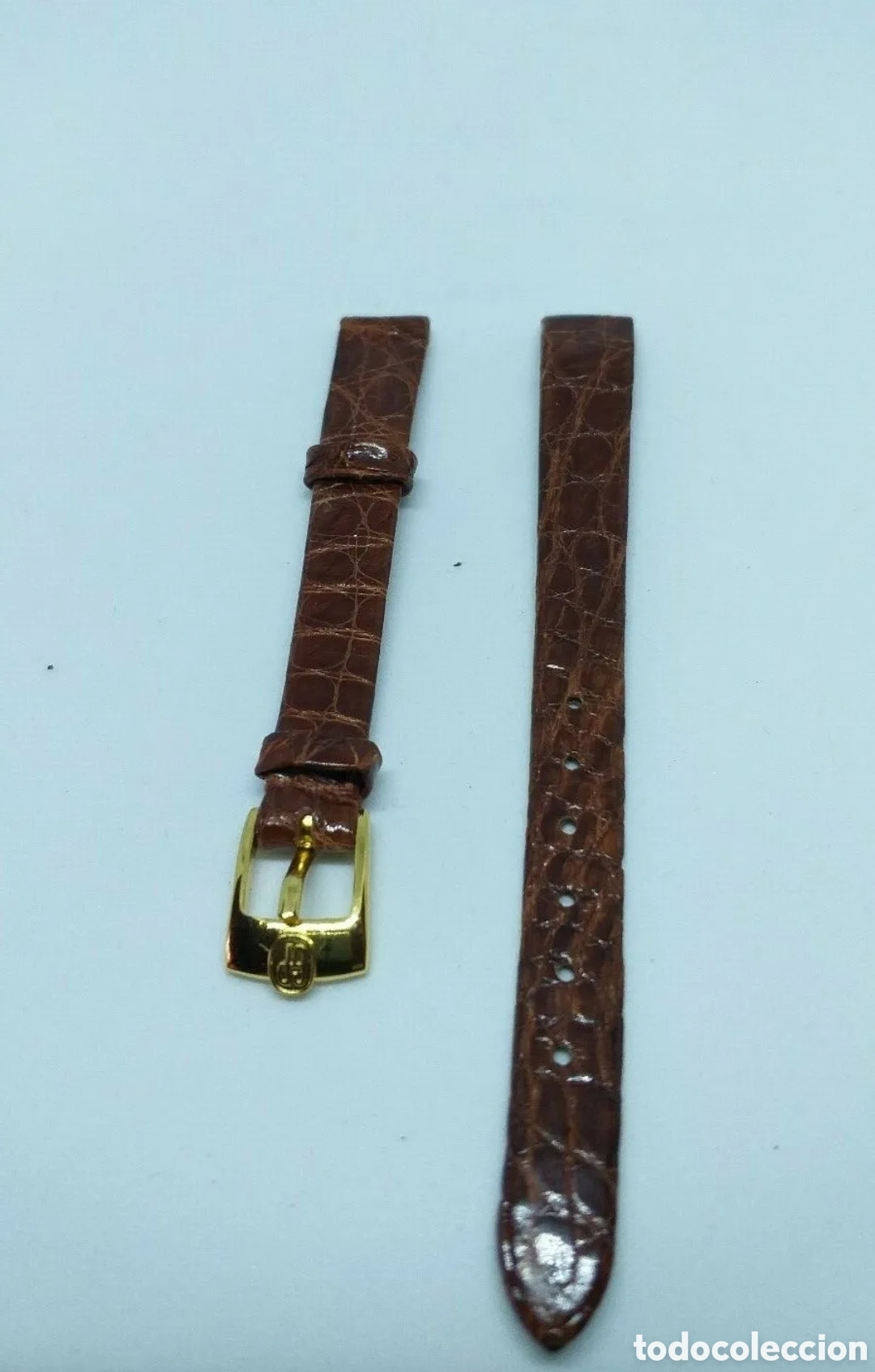 Vintage: Correa Girard Perregaux women Strap lizard Measure :10mm 08-100-63mm buckle goldplated