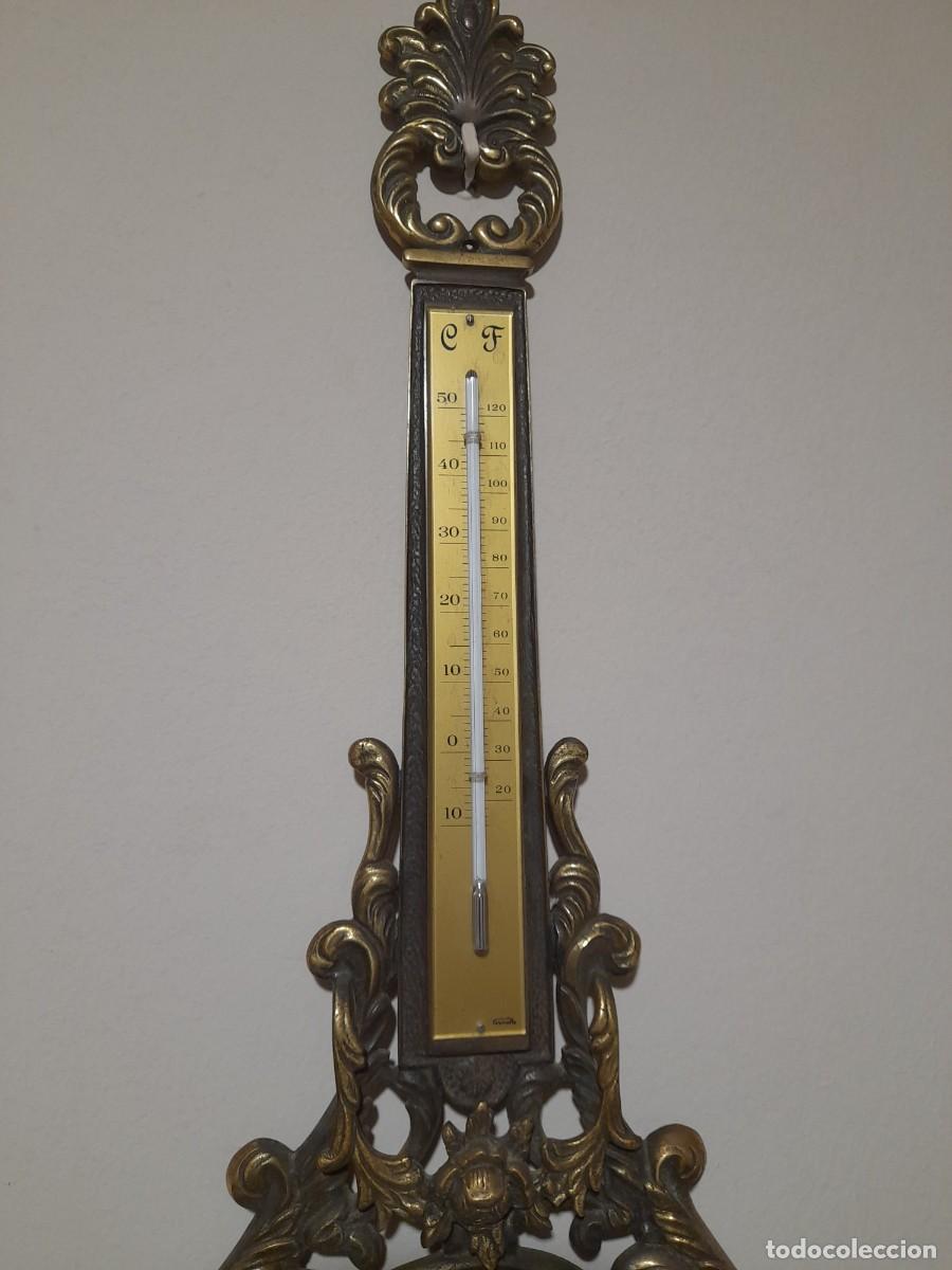 Vintage: Reloj de pared termometro higrometro de bronce - Foto 3