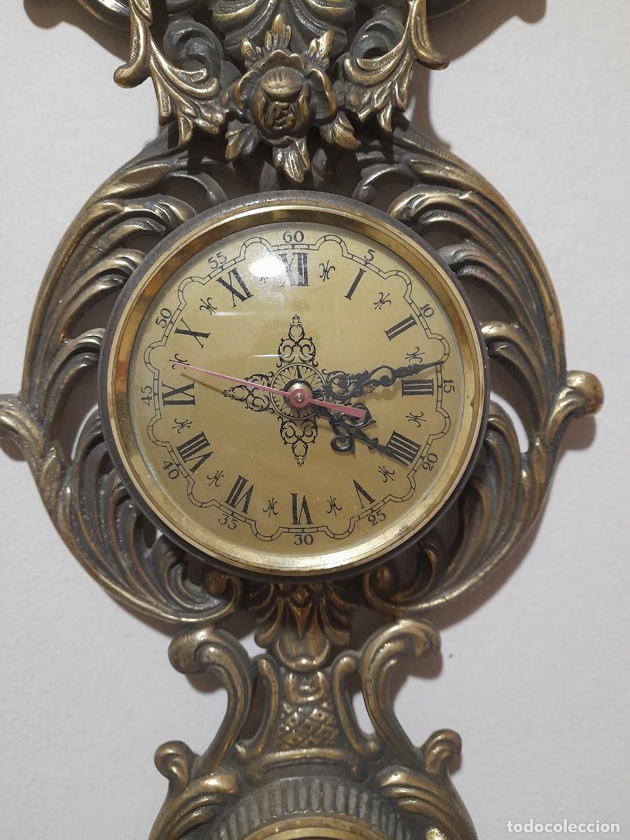 Vintage: Reloj de pared termometro higrometro de bronce - Foto 5
