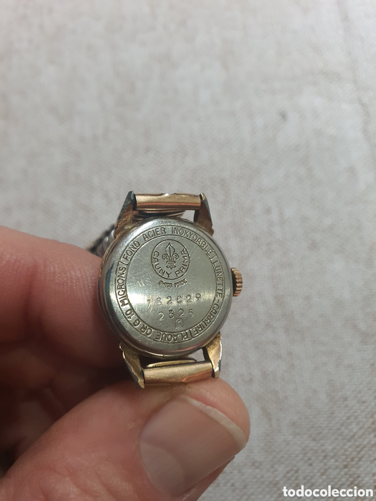 Vintage: Reloj cauny prima placa de oro con correa original - Foto 2
