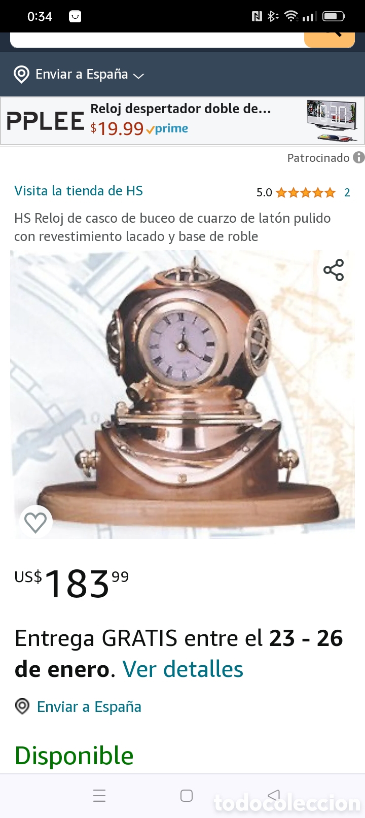 Vintage: Reloj de sobremesa casco de buzo - Foto 3