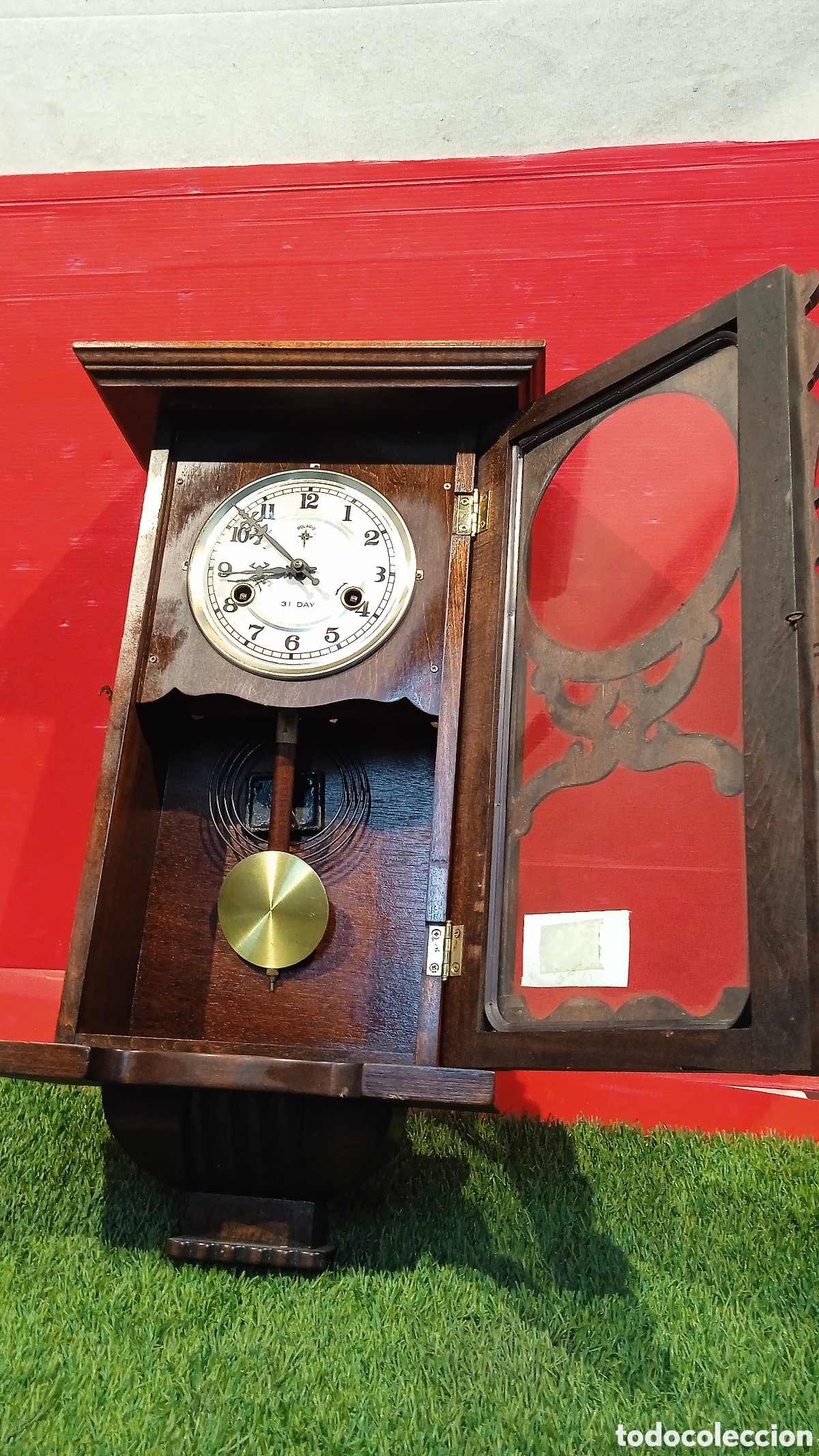 Vintage: RELOJ DE PENDULO DE PARED. POLARIS.FUNCIONA.CON LLAVE. - Foto 4