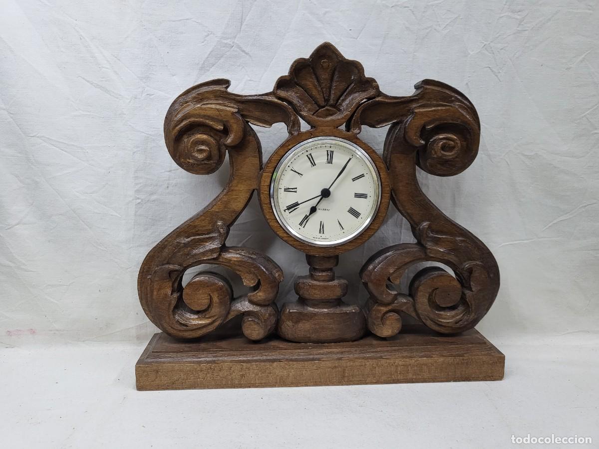 Vintage: RELOJ EN MADERA HECHO A MANO - Foto 1