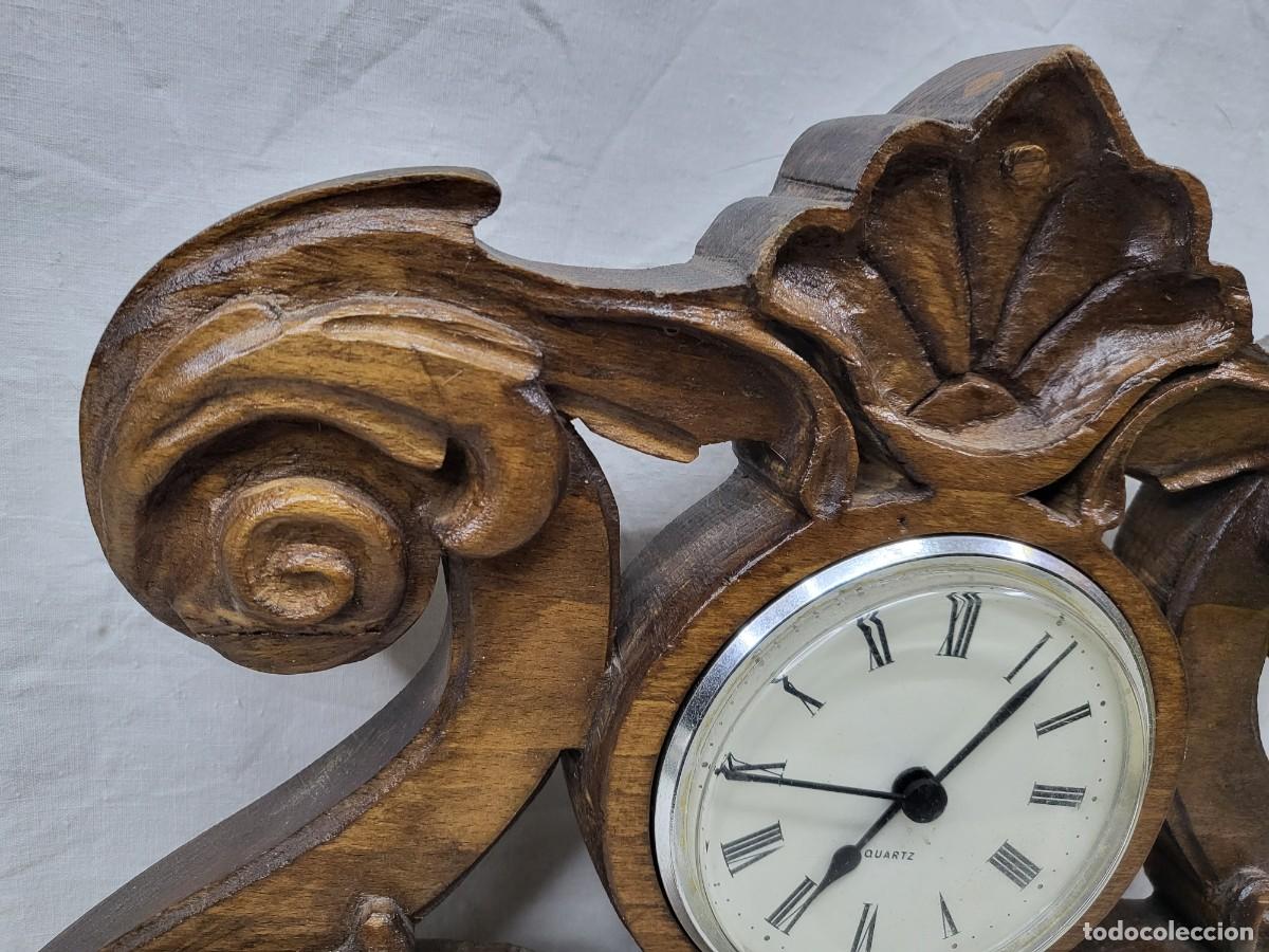 Vintage: RELOJ EN MADERA HECHO A MANO - Foto 2