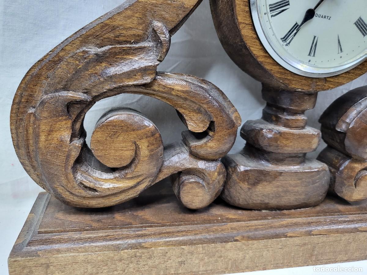 Vintage: RELOJ EN MADERA HECHO A MANO - Foto 3