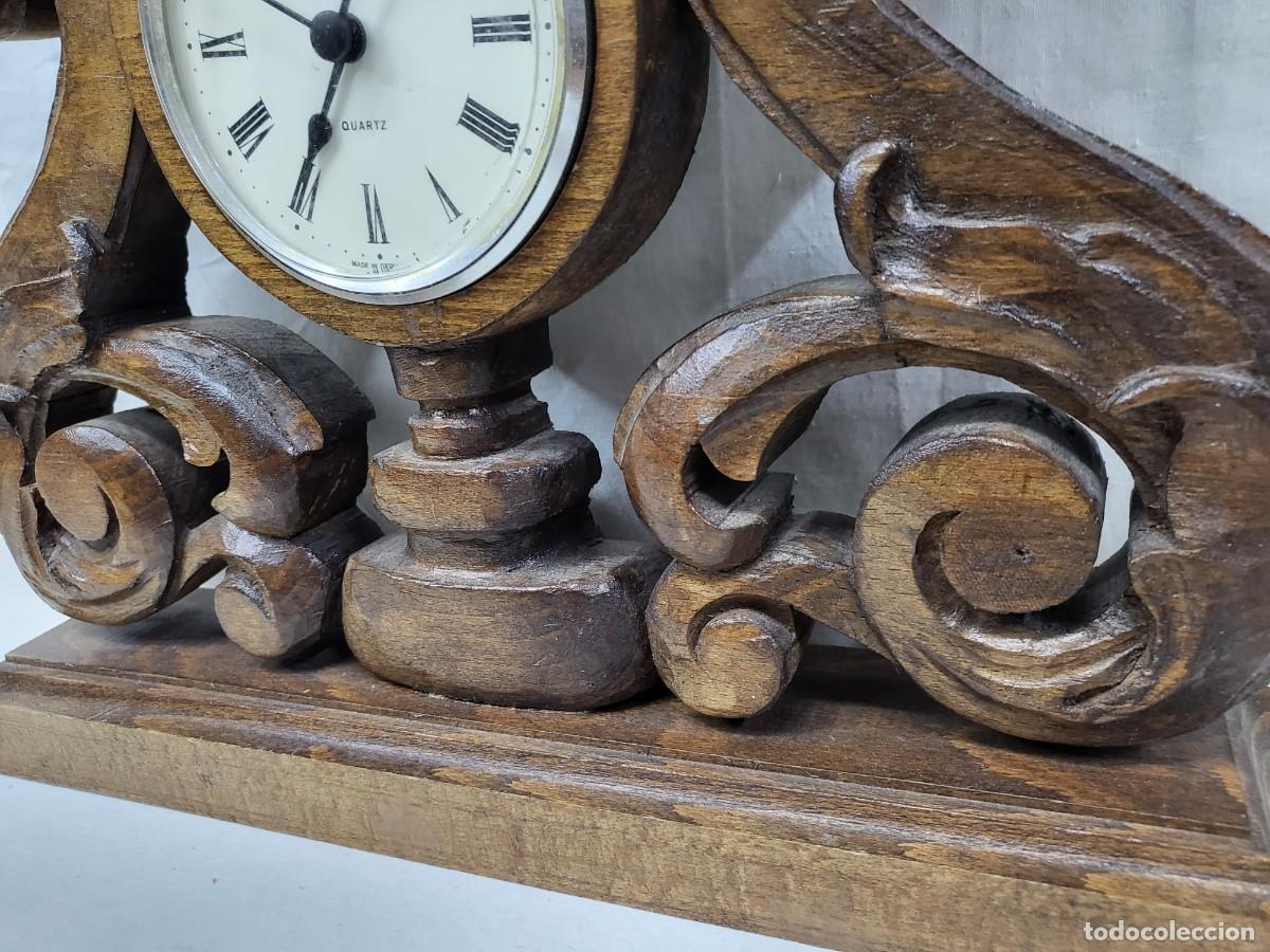 Vintage: RELOJ EN MADERA HECHO A MANO - Foto 4