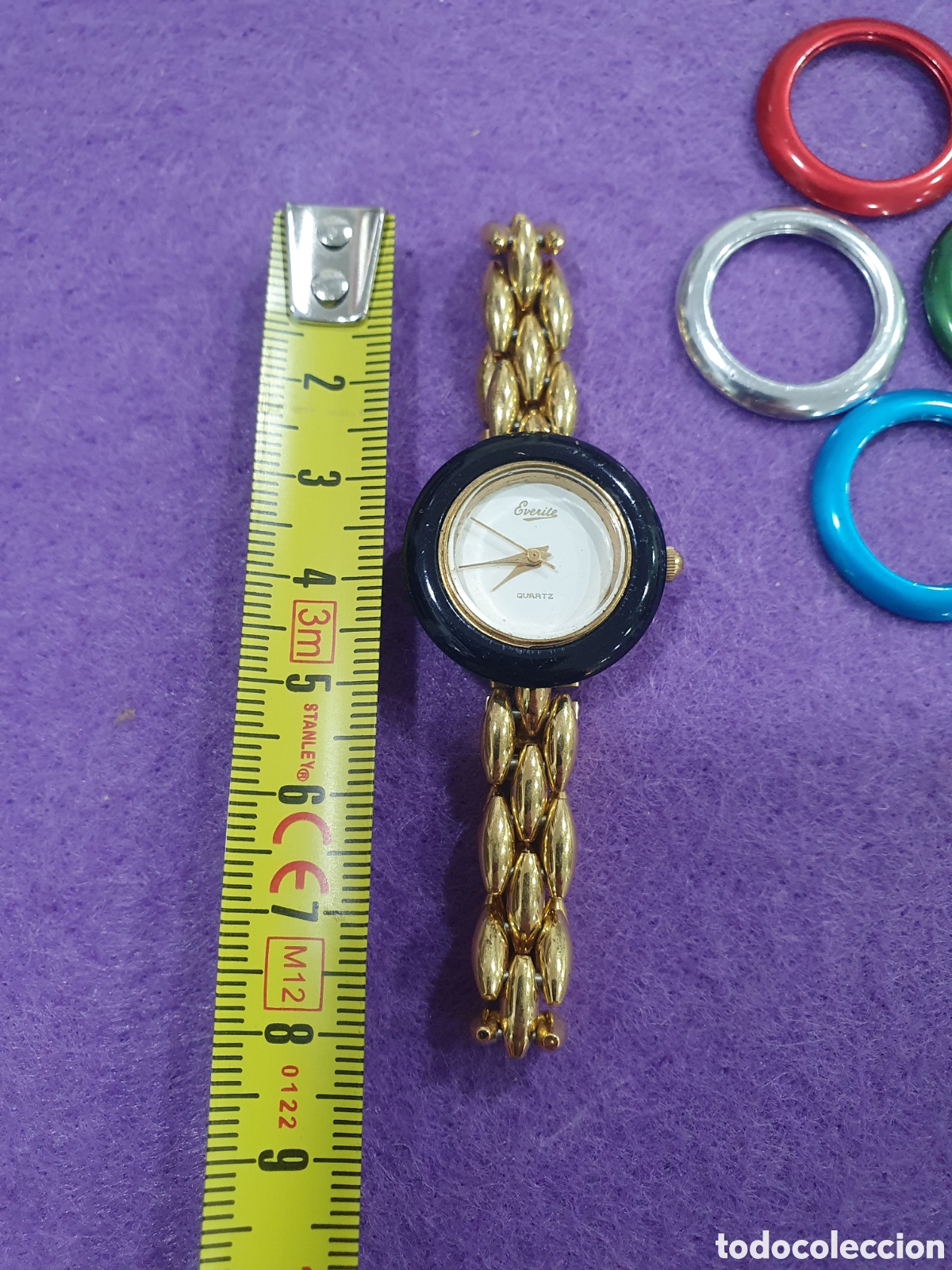 Vintage: Reloj otra se&ntilde;ora Everite con biseles intercambiables. (L24) - Foto 3