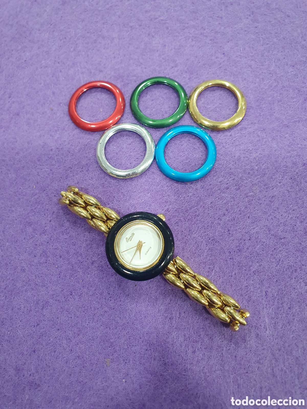 Vintage: Reloj otra se&ntilde;ora Everite con biseles intercambiables. (L24) - Foto 1