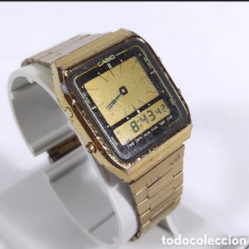 Vintage: Casio AE-71G Gold Version Ana Digi Watch - Foto 2
