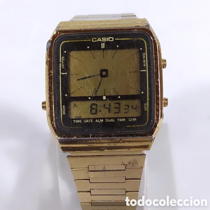 Vintage: Casio AE-71G Gold Version Ana Digi Watch - Foto 5