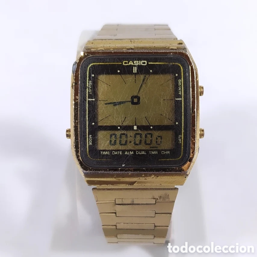 Vintage: Casio AE-71G Gold Version Ana Digi Watch - Foto 7