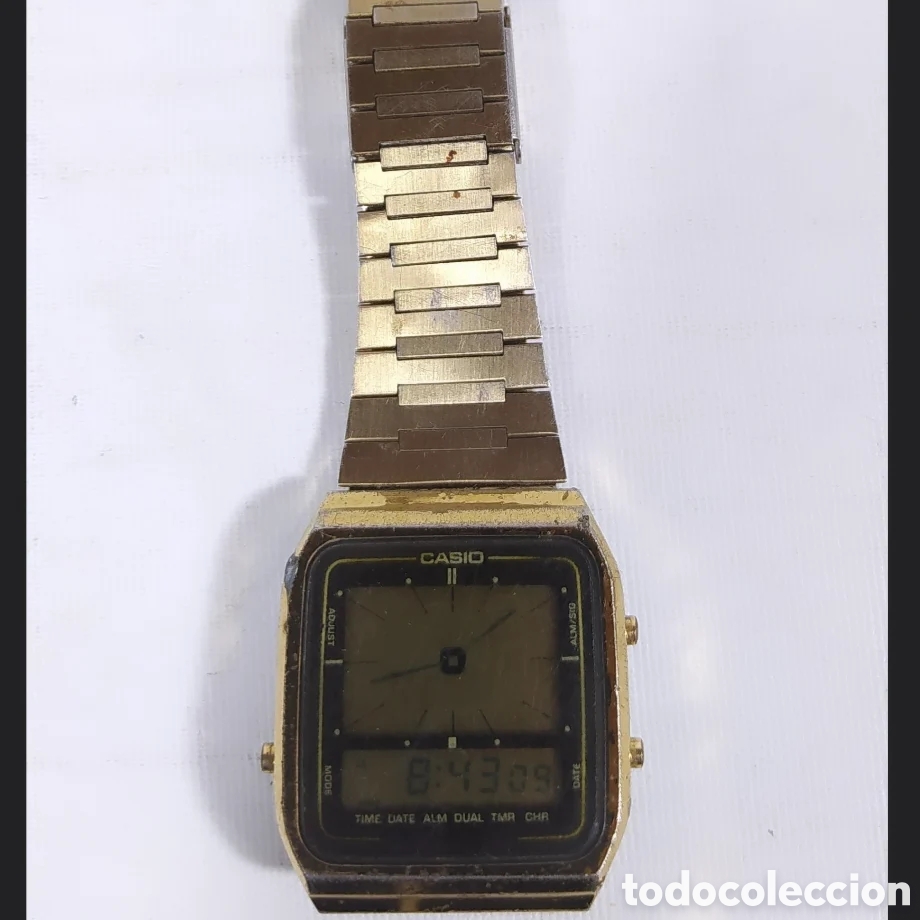 Vintage: Casio AE-71G Gold Version Ana Digi Watch - Foto 9