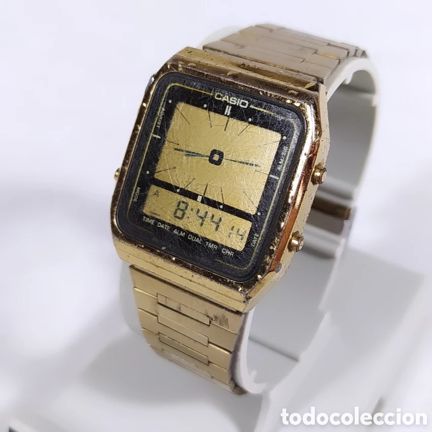 Vintage: Casio AE-71G Gold Version Ana Digi Watch - Foto 1