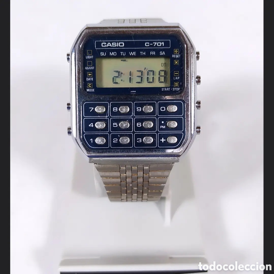 Vintage: Casio C-701 Blue Calculator Watch Module 133 - Foto 3