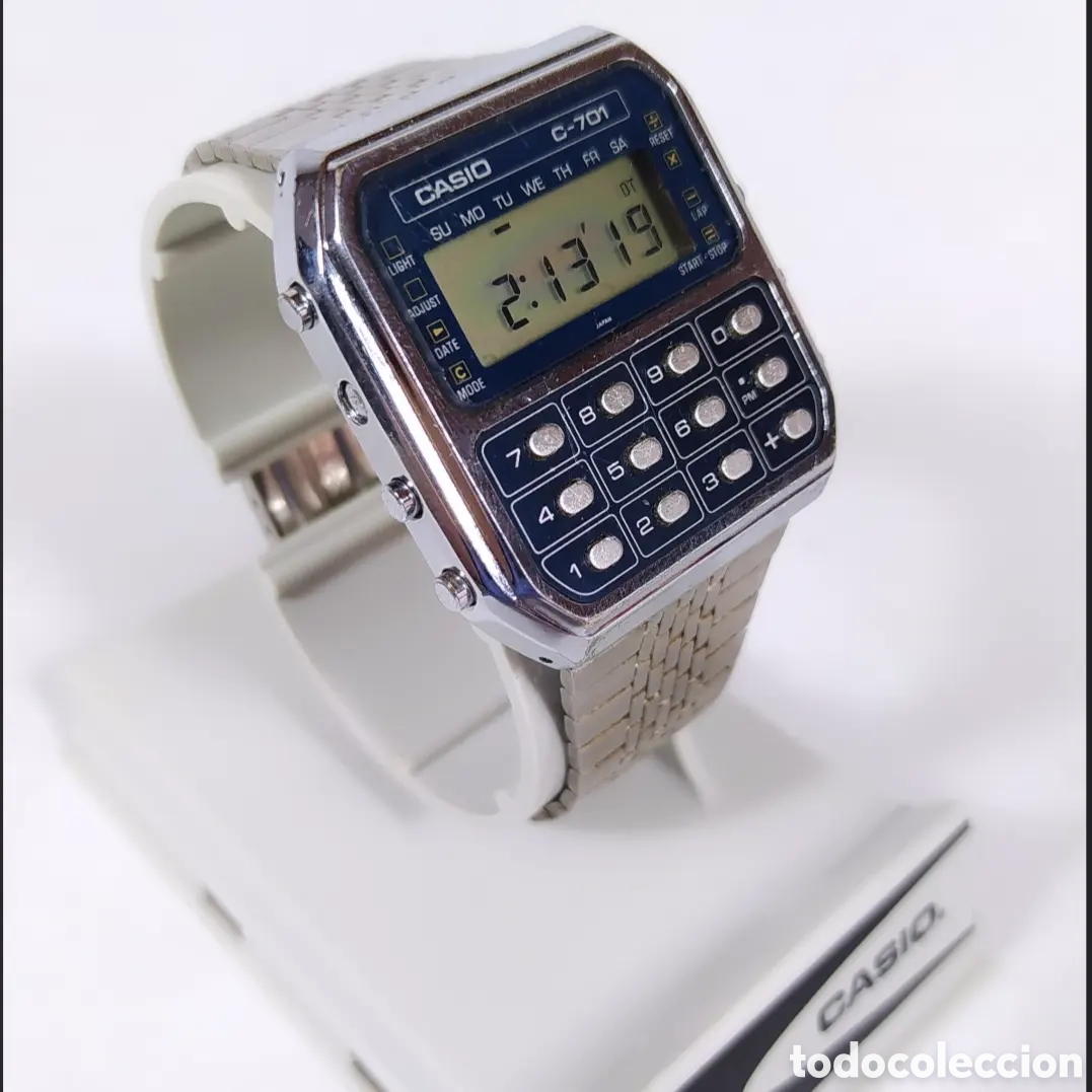 Vintage: Casio C-701 Blue Calculator Watch Module 133 - Foto 4