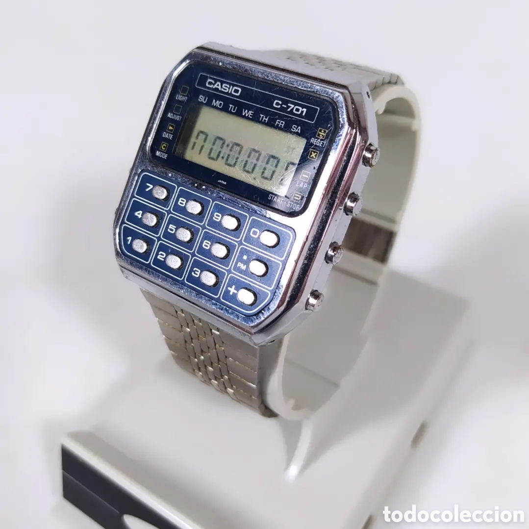 Vintage: Casio C-701 Blue Calculator Watch Module 133 - Foto 7