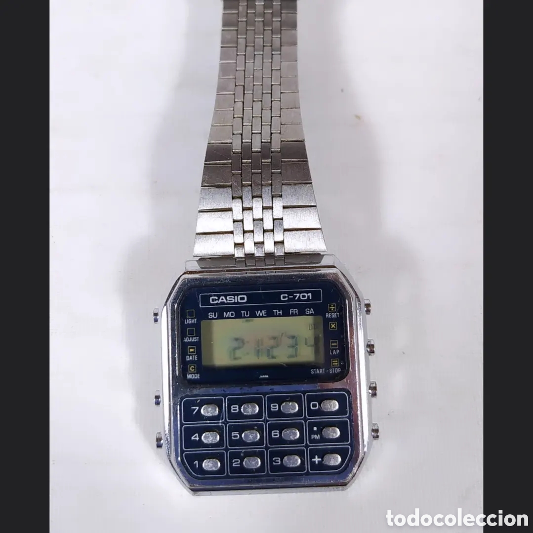 Vintage: Casio C-701 Blue Calculator Watch Module 133 - Foto 8