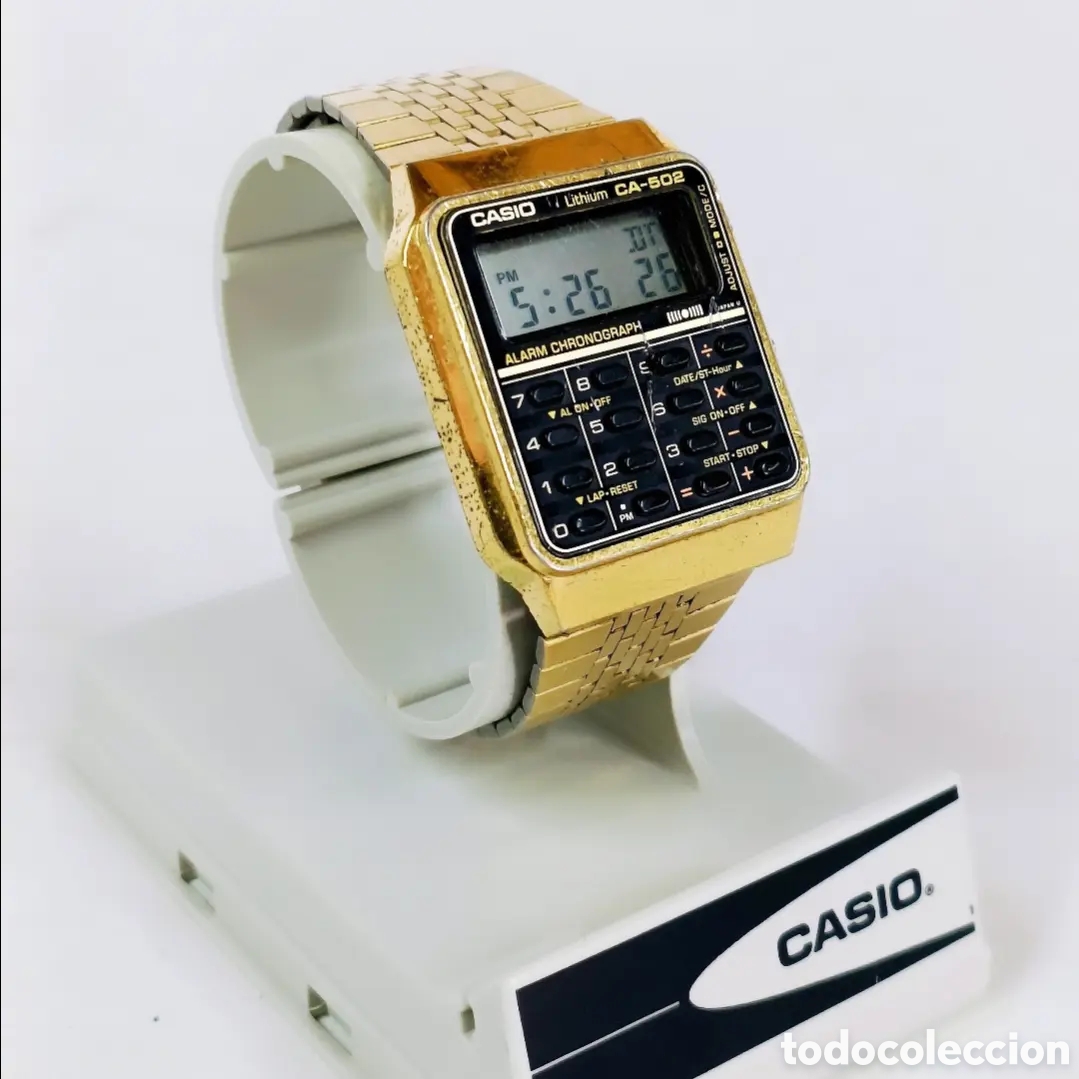 Vintage: Casio CA-502 Gold Module 437 Calculadora Reloj - Foto 6