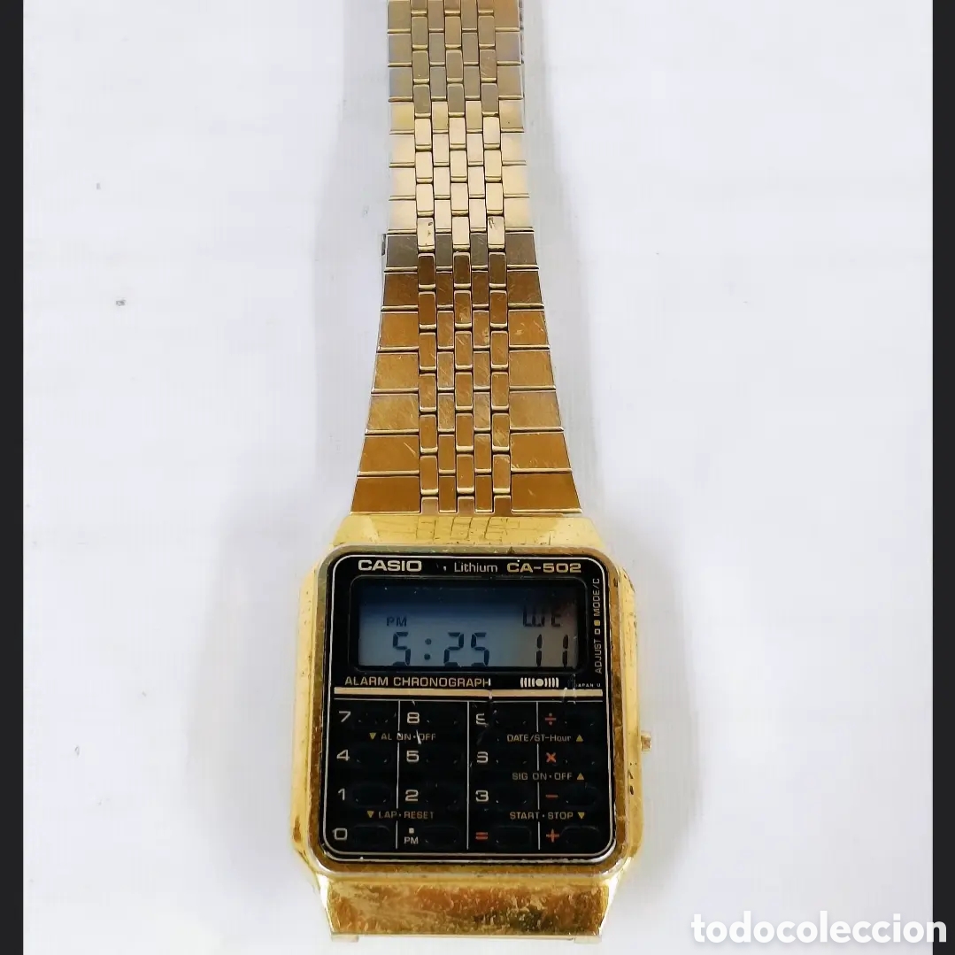 Vintage: Casio CA-502 Gold Module 437 Calculadora Reloj - Foto 7