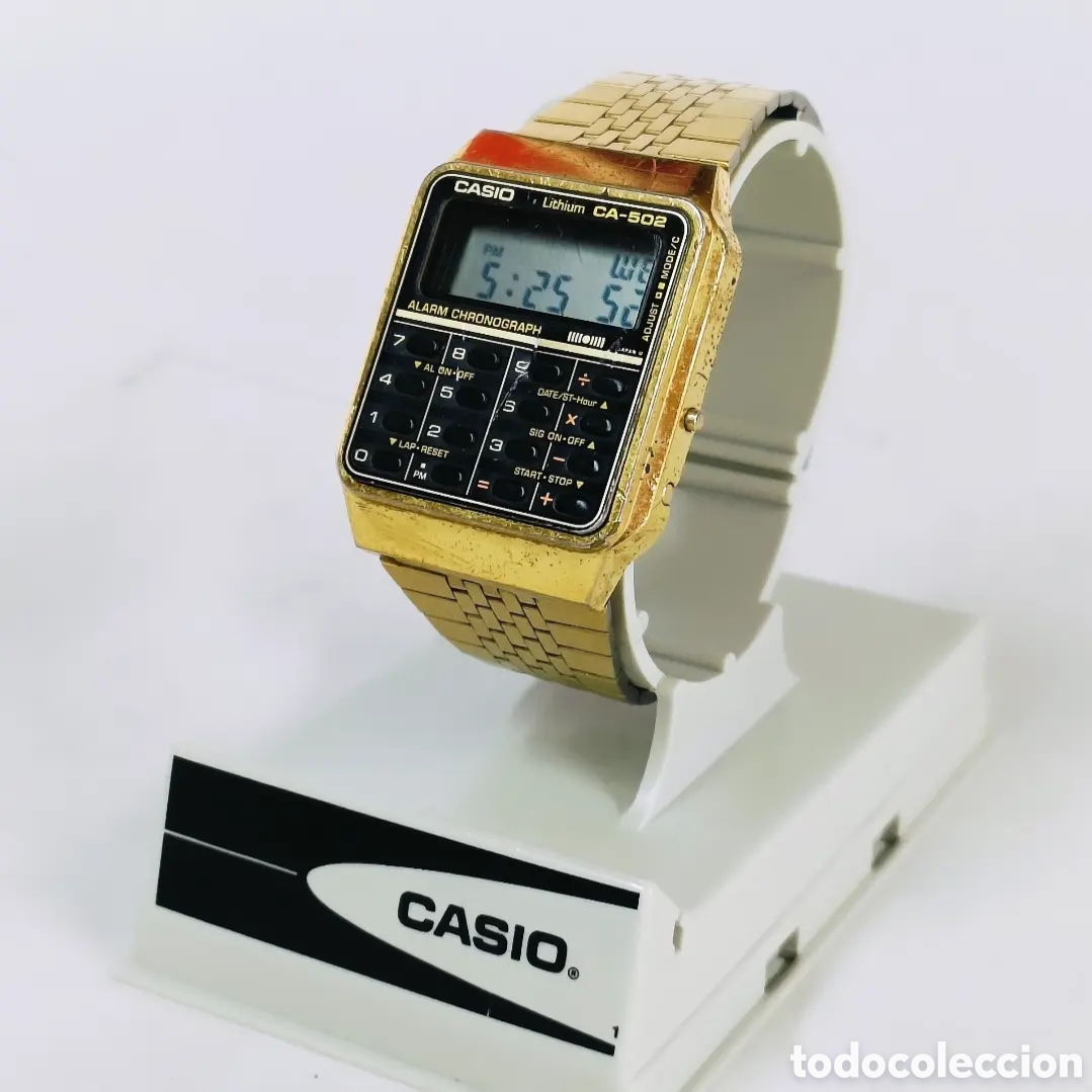 Vintage: Casio CA-502 Gold Module 437 Calculadora Reloj - Foto 8