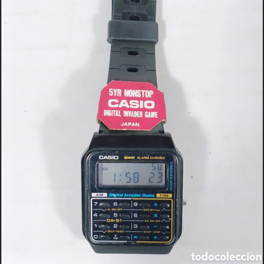 Vintage: Casio CA-51 Calculatora Game Reloj Module 433 Digital Invader - Foto 3