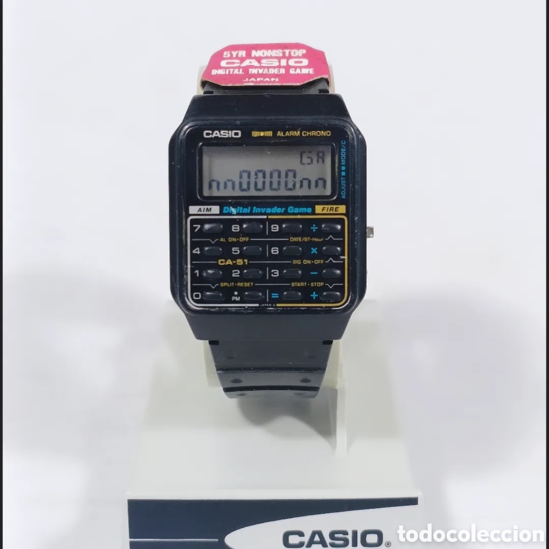 Vintage: Casio CA-51 Calculatora Game Reloj Module 433 Digital Invader - Foto 4