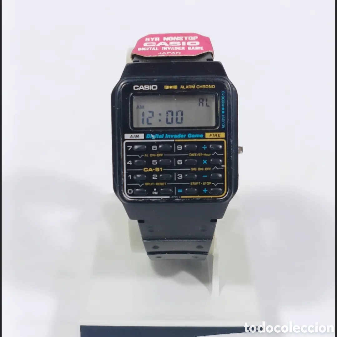 Vintage: Casio CA-51 Calculatora Game Reloj Module 433 Digital Invader - Foto 5