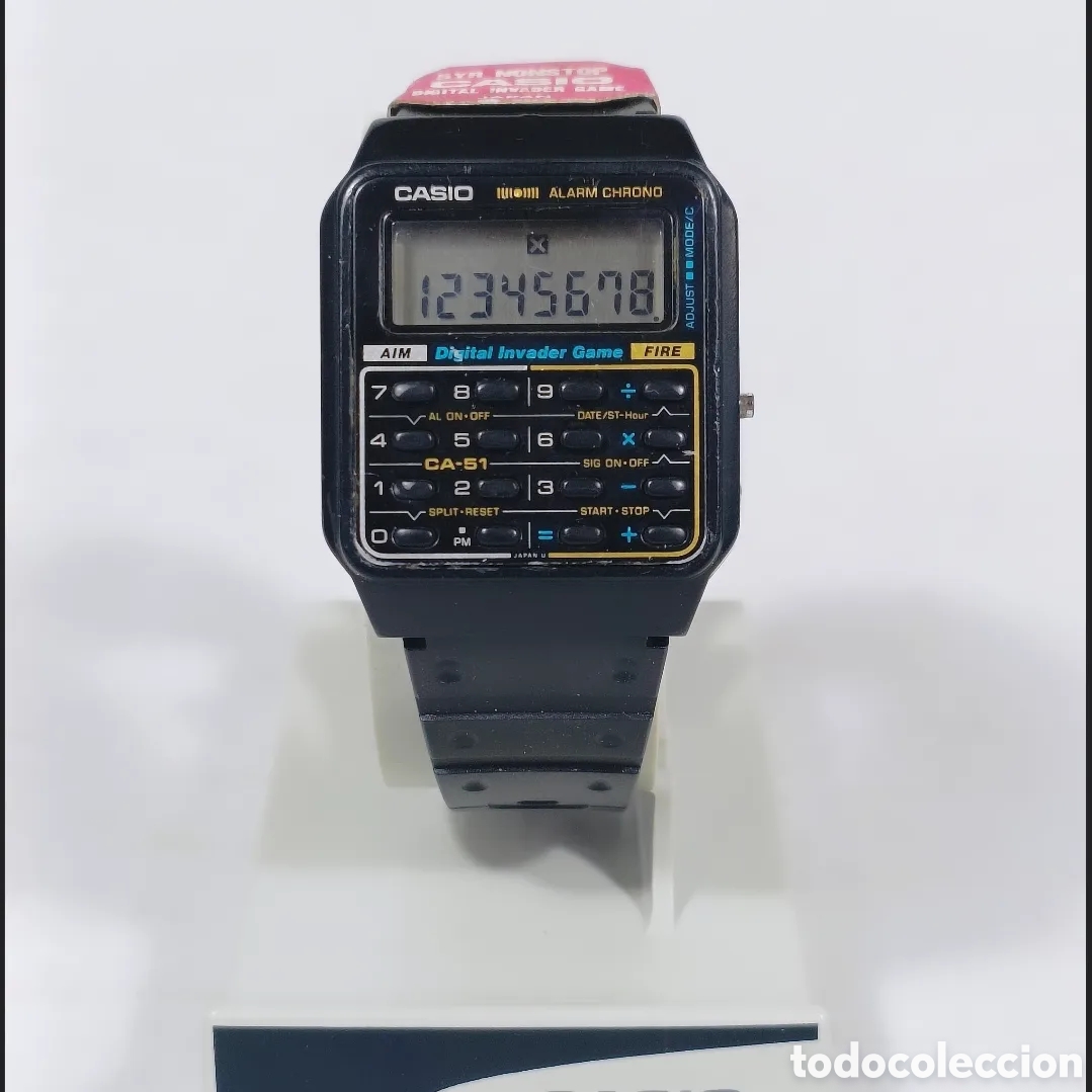 Vintage: Casio CA-51 Calculatora Game Reloj Module 433 Digital Invader - Foto 6
