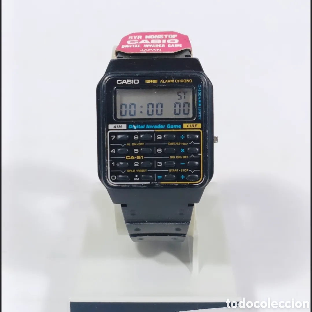 Vintage: Casio CA-51 Calculatora Game Reloj Module 433 Digital Invader - Foto 8