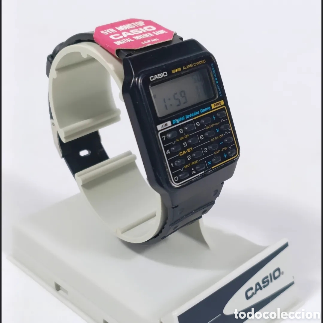 Vintage: Casio CA-51 Calculatora Game Reloj Module 433 Digital Invader - Foto 9