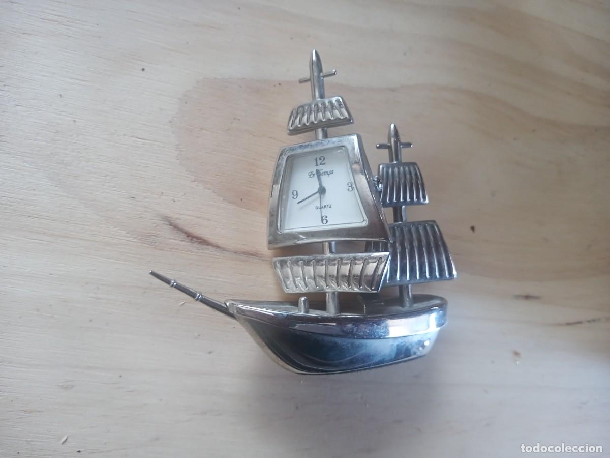Vintage: LINDO RELOJ DE MESA EN BARCO QUARTZ - Foto 1
