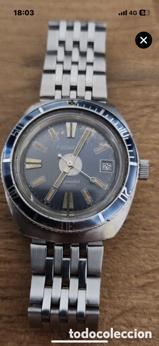 Vintage: Reloj Duward Aquastar 200m. Autom&aacute;tico. - Foto 3