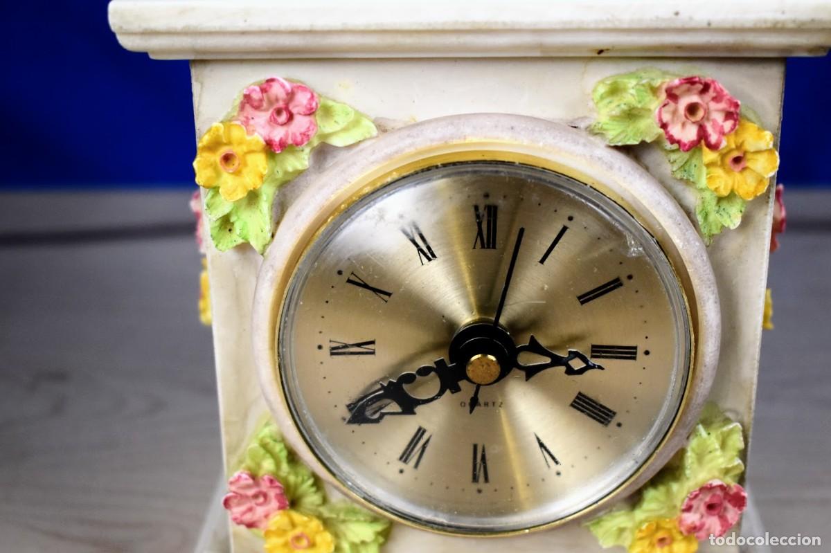 Vintage: Reloj &Aacute;ngel querub&iacute;n en marmolina - Foto 6