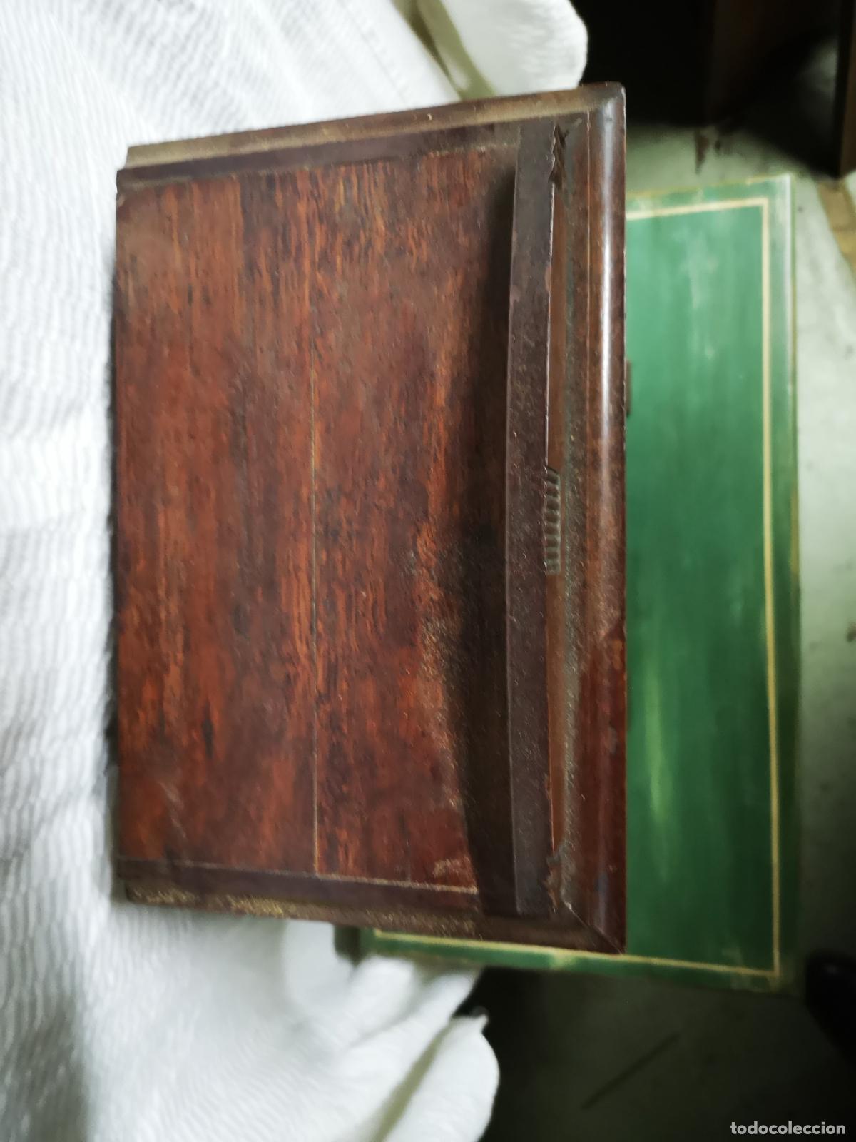 Vintage: Antiguo reloj de mesa de madera de caoba - Foto 5