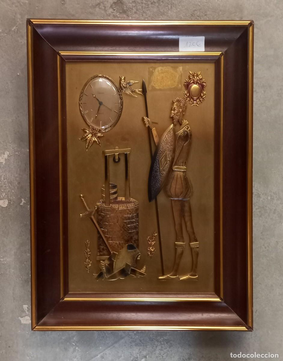 Vintage: Cuadro Reloj Bronce Don Quijote - Foto 1