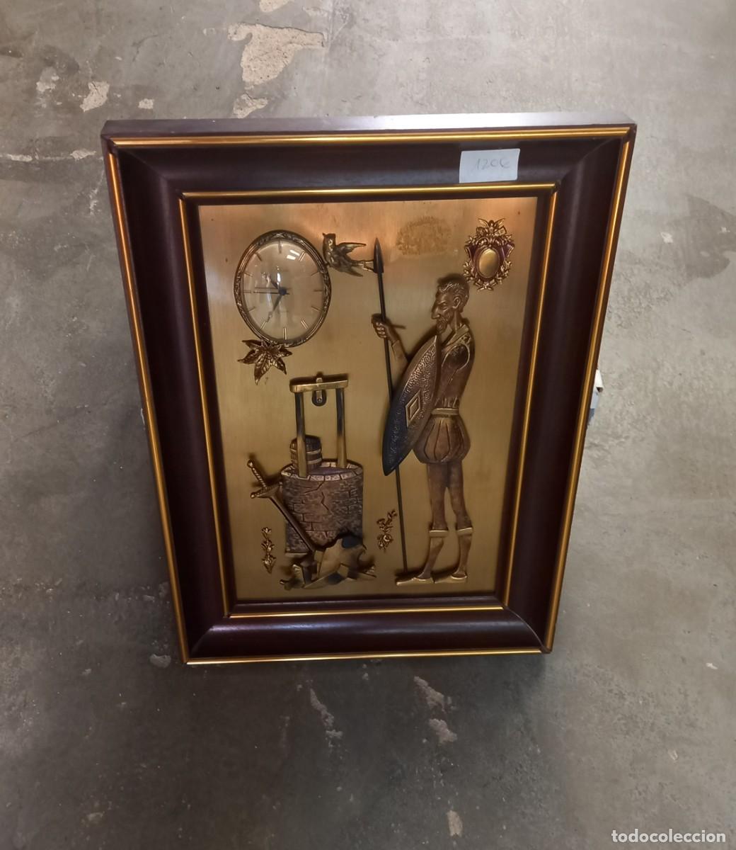 Vintage: Cuadro Reloj Bronce Don Quijote - Foto 7